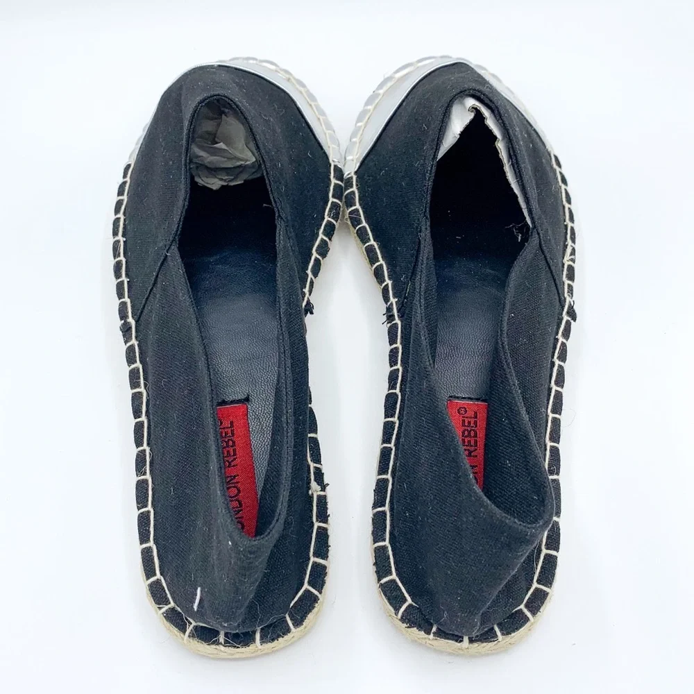 London Rebel for ASOS Black and Silver Espadrilles